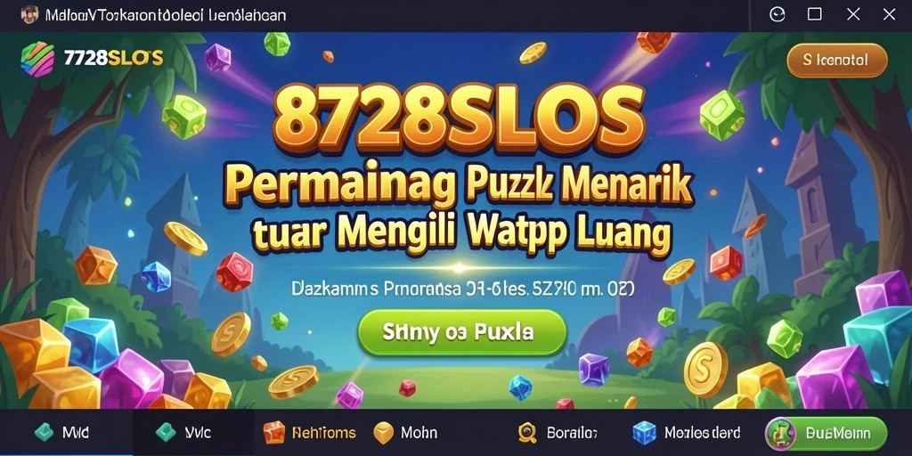 Tampilan gameplay 8728SLOTS dengan teka-teki yang menantang dan grafis cerah.
