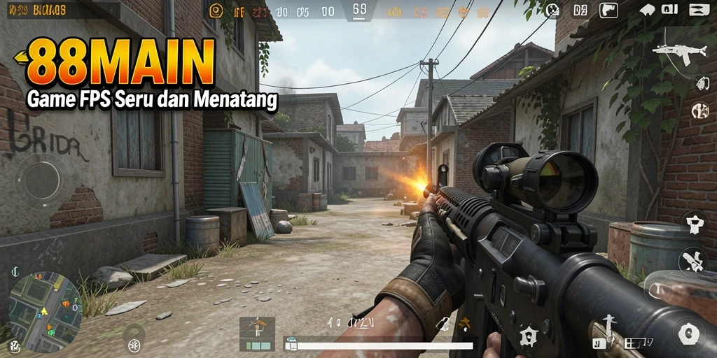 Tampilan gameplay seru di 88MAIN dengan aksi tembak-menembak yang intens.