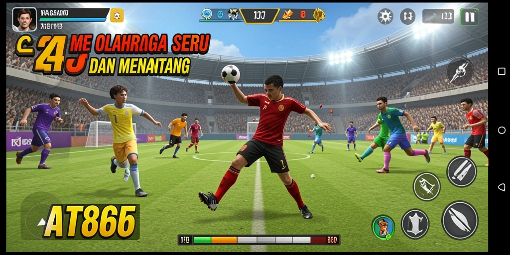 Tampilan gameplay AT866 yang seru dan menegangkan dalam pertandingan olahraga.