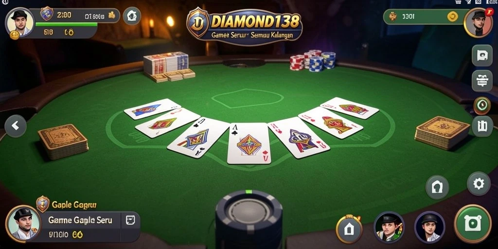 Tampilan gameplay Gaple seru dan menarik di DIAMOND138.