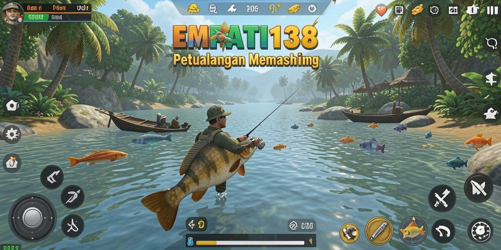 Screenshot gameplay EMPATI138 menunjukkan aksi memancing yang seru dan menarik.