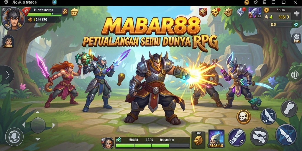 Tangkapan layar MABAR88 menampilkan pertarungan epik dalam dunia RPG.