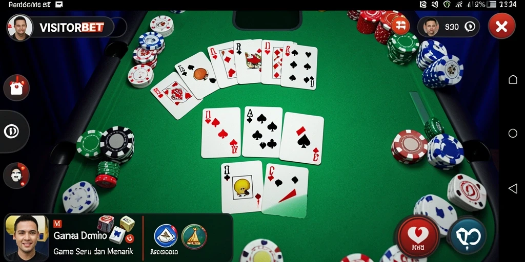 Screenshot gameplay VISITORBET yang menampilkan aksi seru bermain Domino.
